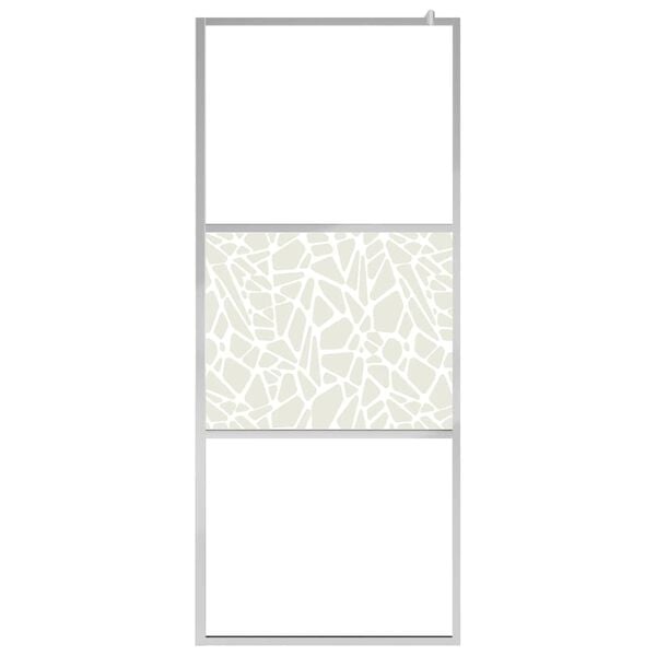 vidaXL Dusjvegg ESG-glass med steindesign 115x195 cm