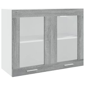 vidaXL Vegghengt glasskap "Lyon" gr&aring; sonoma 80x31x60 cm