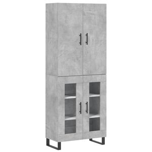 vidaXL Highboard betonggr&aring; 69,5x34x180 cm konstruert tre