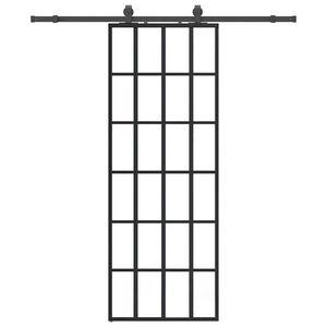 vidaXL Skyved&oslash;r med monteringssett svart 76x205 cm ESG-glass