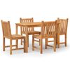 vidaXL Hagespisegruppe 5 deler heltre teak