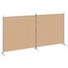 vidaXL 2-Panels Rom Skillevegg Beige 348 x 180 cm Stoff
