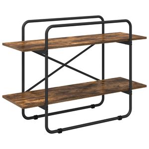 vidaXL Bokhylle 2 niv&aring;er 100 x 35 x 70 cm PB R&oslash;kt Eik