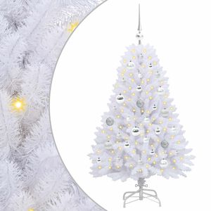 vidaXL Kunstig sammensatt juletre Hvit 120 cm PVC og st&aring;l