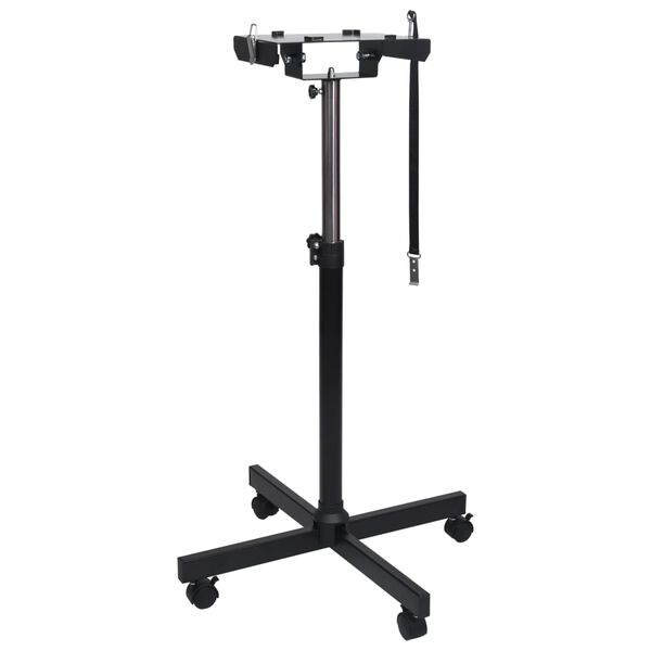 vidaXL H&aring;rf&oslash;ner for kj&aelig;ledyr med dobbel motor stativ svart plast st&aring;l