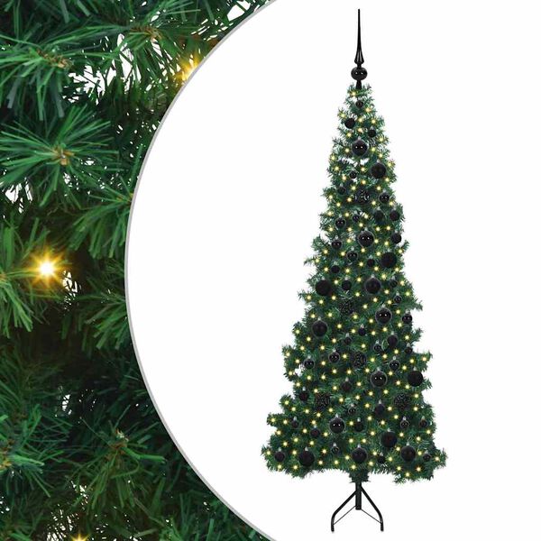 vidaXL Hj&oslash;rne Kunstig Jul Tre med 300 LED gr&oslash;nn 180 cm PVC og metall
