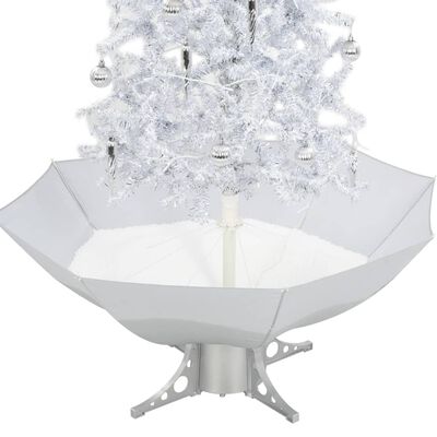 vidaXL Kunstig juletre med snø og paraplyfot hvit 170 cm