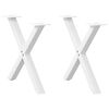 vidaXL Salongbordben X-formet 2 stk hvit 60 x (42-43) cm st&aring;l