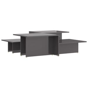 vidaXL Salongbord 2 stk h&oslash;yglans gr&aring; 111,5x50x33 cm konstruert tre