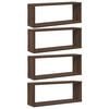 vidaXL Vegghyller kube 4 stk brun eik 60x15x23 cm konstruert tre