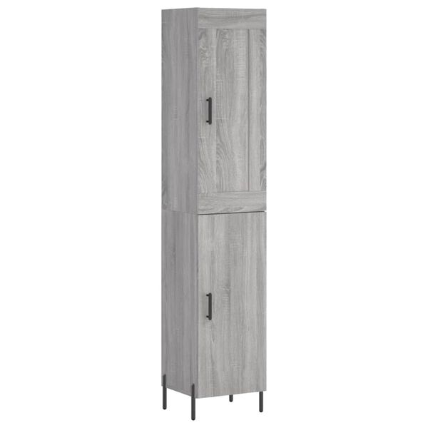 vidaXL Highboard gr&aring; sonoma 34,5x34x180 cm konstruert tre