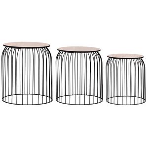 vidaXL Salongbord 3 stk svart