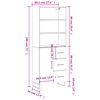 vidaXL Highboard gr&aring; sonoma 69,5x34x180 cm konstruert tre
