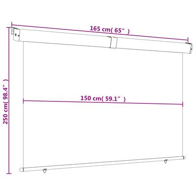vidaXL Sidemarkise for balkong 165x250 cm kremhvit
