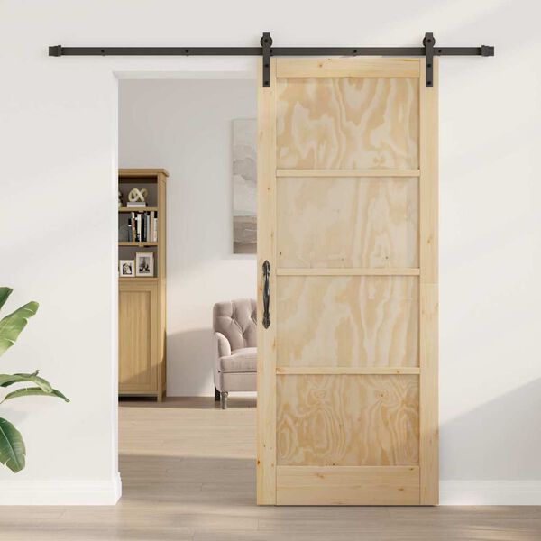 vidaXL Skyved&oslash;r Brun 86 x 211 cm Massiv furu