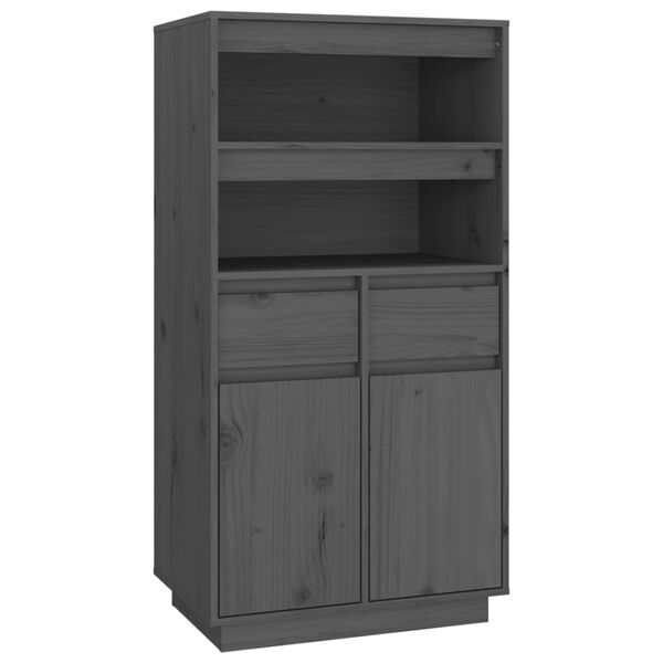 vidaXL Highboard gr&aring; 60x40x116,5 cm heltre furu