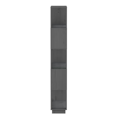 vidaXL Bokhylle/romdeler grå 80x25x163,5 cm heltre furu