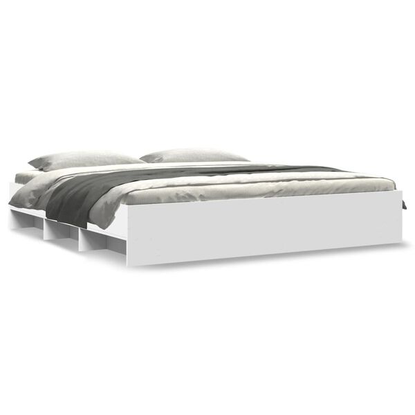 vidaXL Sengeramme uten madrass hvit 180x200 cm konstruert tre