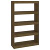 vidaXL Bokhylle/romdeler honningbrun 80x30x135,5 cm heltre furu