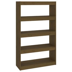 vidaXL Bokhylle/romdeler honningbrun 80x30x135,5 cm heltre furu
