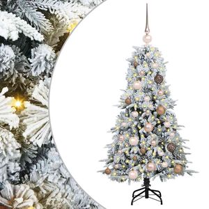 vidaXL Kunstig sammensatt juletre med 150 LED Hvit 120 cm PE og PVC