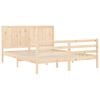 vidaXL Sengeramme med hodegavl King Size heltre
