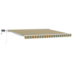 vidaXL Innvendbar Markise med Gr&oslash;nn og gul 400 &times;350 cm stoff