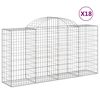 vidaXL Gabionkurver buede 18 stk 200x50x100/120 cm galvanisert jern