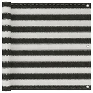 vidaXL Balkongskjerm HDPE 90x600 cm Antrasitt og Hvit