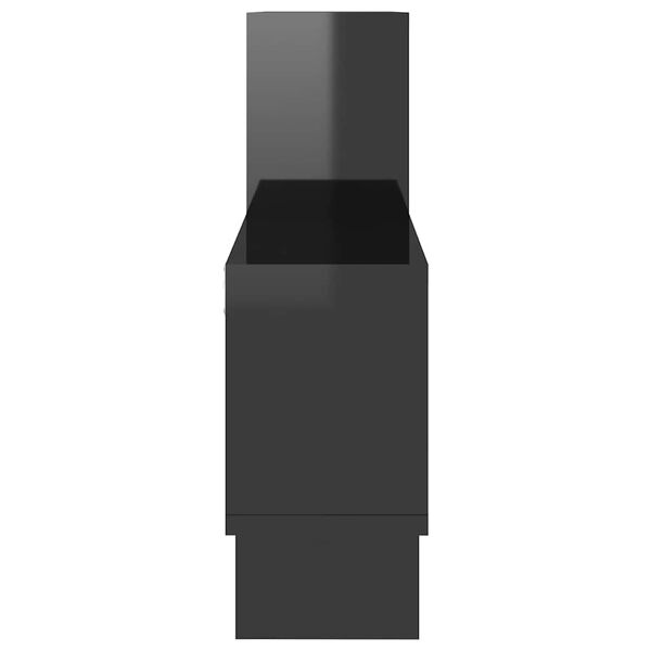 vidaXL Bilformet vegghylle høyglans svart 82x15x51 cm konstruert tre