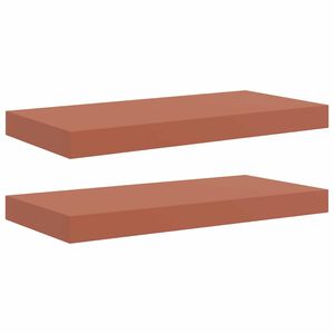 vidaXL Vegghylle 2 stk. R&oslash;d 50 x 23,5 x 3,8 cm Konstruert tre