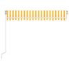 vidaXL Manuell uttrekkbar markise med LED 350x250 cm gul og hvit