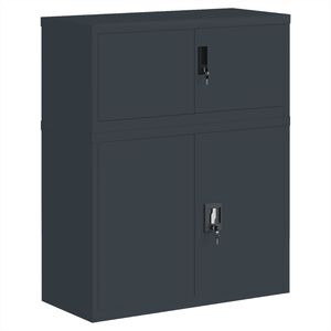 vidaXL Arkivskap antrasitt 90x40x110 cm st&aring;l