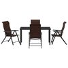 vidaXL Hage Spisegruppe 5 pcs Brun Poly rattan