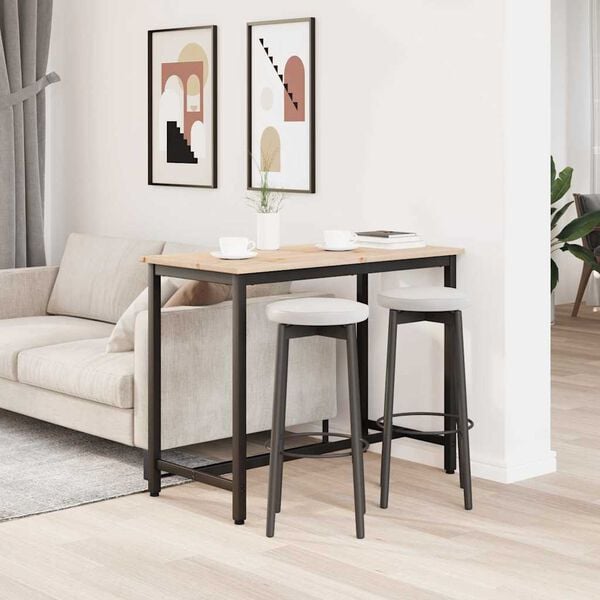 vidaXL bord Naturlig 100 x 50 x 77 cm Konstruksjonsvirke og st&aring;l