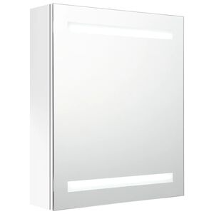 vidaXL LED-speilskap til bad blank hvit 50x14x60 cm