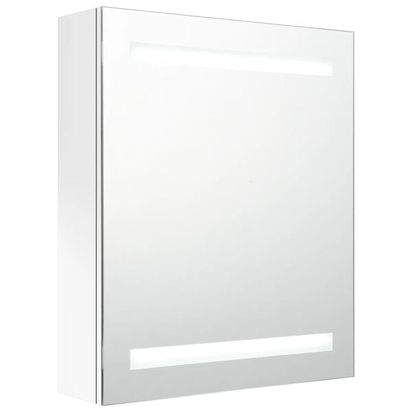 vidaXL LED-speilskap til bad blank hvit 50x14x60 cm