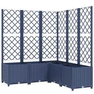 vidaXL Plantekasse med espalier bl&aring;gr&aring; 120x120x136 cm PP