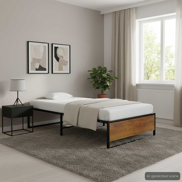 vidaXL Sengeramme svart metall 90x200 cm