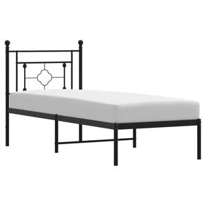vidaXL Sengeramme i metall med hodegavl svart 75x190 cm