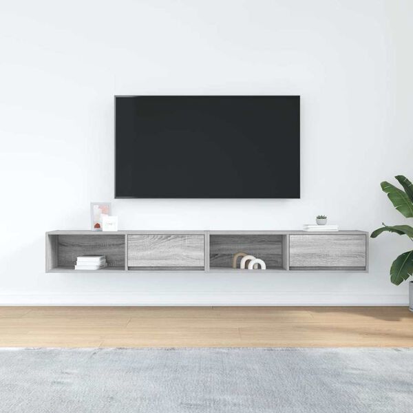 vidaXL TV-benker 2 stk gr&aring; sonoma 100x31x25,5 cm konstruert tre