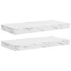 vidaXL Vegghylle 2 stk. Hvit marmor 50 x 23,5 x 3,8 cm Konstruert tre