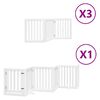 vidaXL Hundeport sammenleggbar 15 paneler hvit 750 cm poppeltre