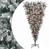vidaXL Opp-ned kunstig hengslet juletre 150 cm 150 LED-lys Varmhvit