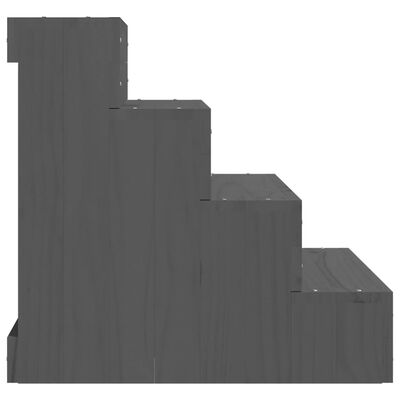vidaXL Kjæledyrstrapp grå 40x49x47 cm heltre furu