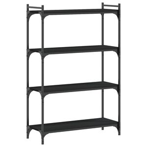 vidaXL Bokhylle 4 etasjer svart 80x30x120 cm konstruert tre