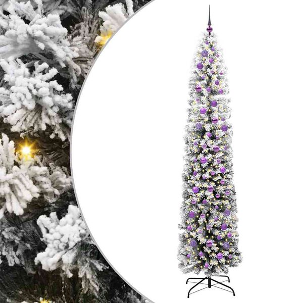 vidaXL Kunstig juletre med 300 LED gr&oslash;nn 240 cm PVC og st&aring;l og plast
