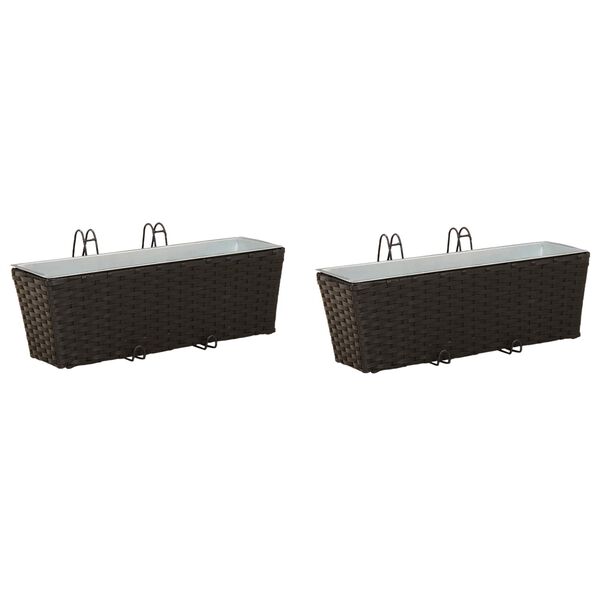 vidaXL Gelender 2 pcs Svart 50 x 17 x 17 cm Metall