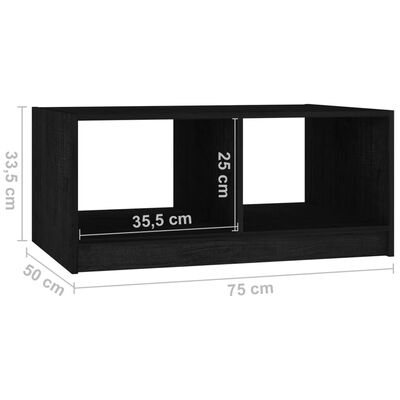 vidaXL Salongbord 75x50x33,5 cm heltre furu svart