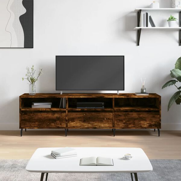 vidaXL TV-benk røkt eik 150x30x44,5 cm konstruert tre